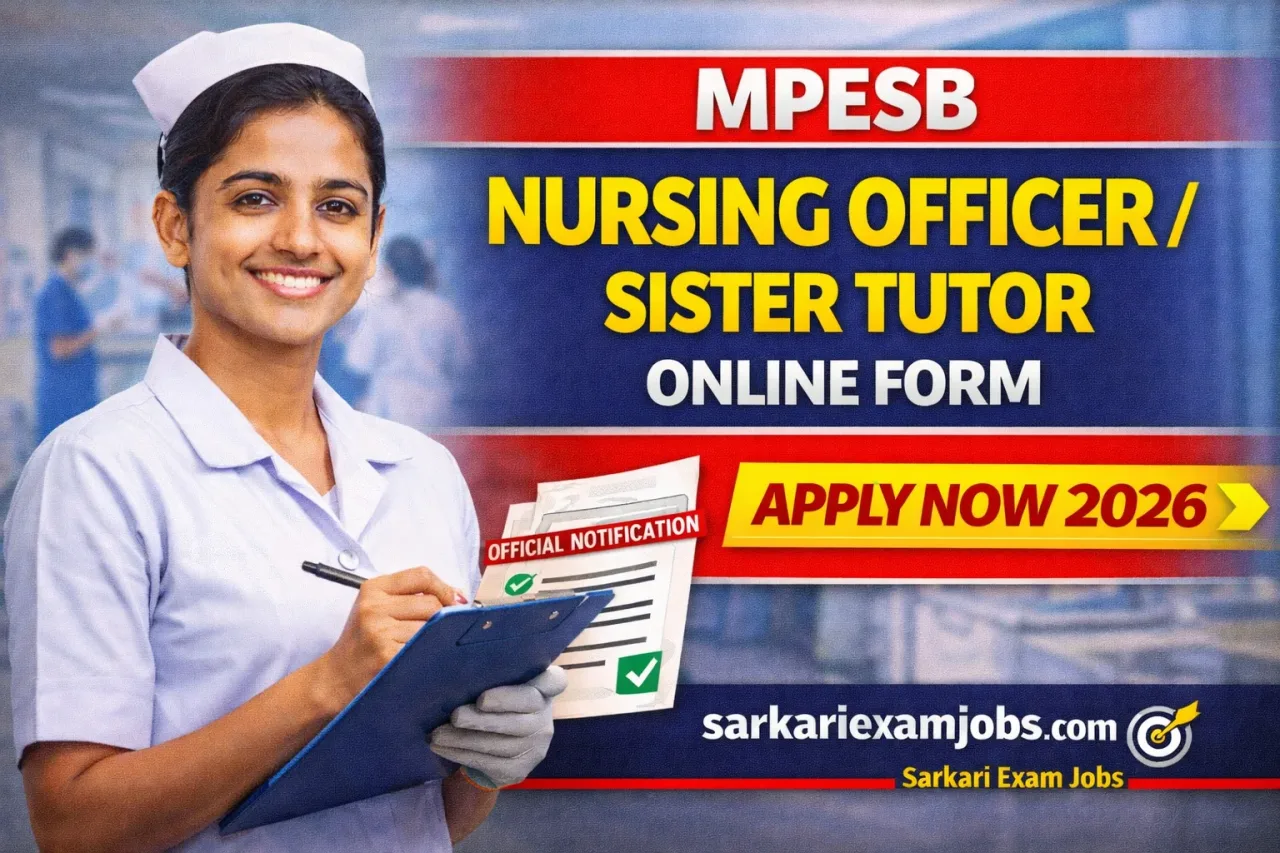MPESB Nursing Officer / Sister Tutor Recruitment 2026